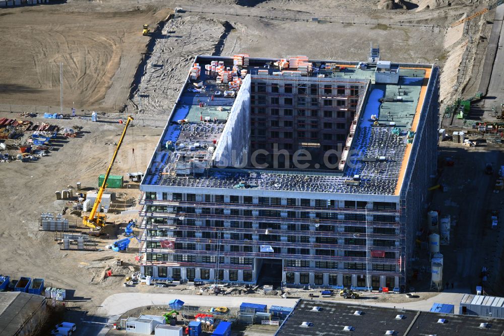 Luftbild München - Baustelle zum Neubau eines Wohnhauses in München im Bundesland Bayern, Deutschland