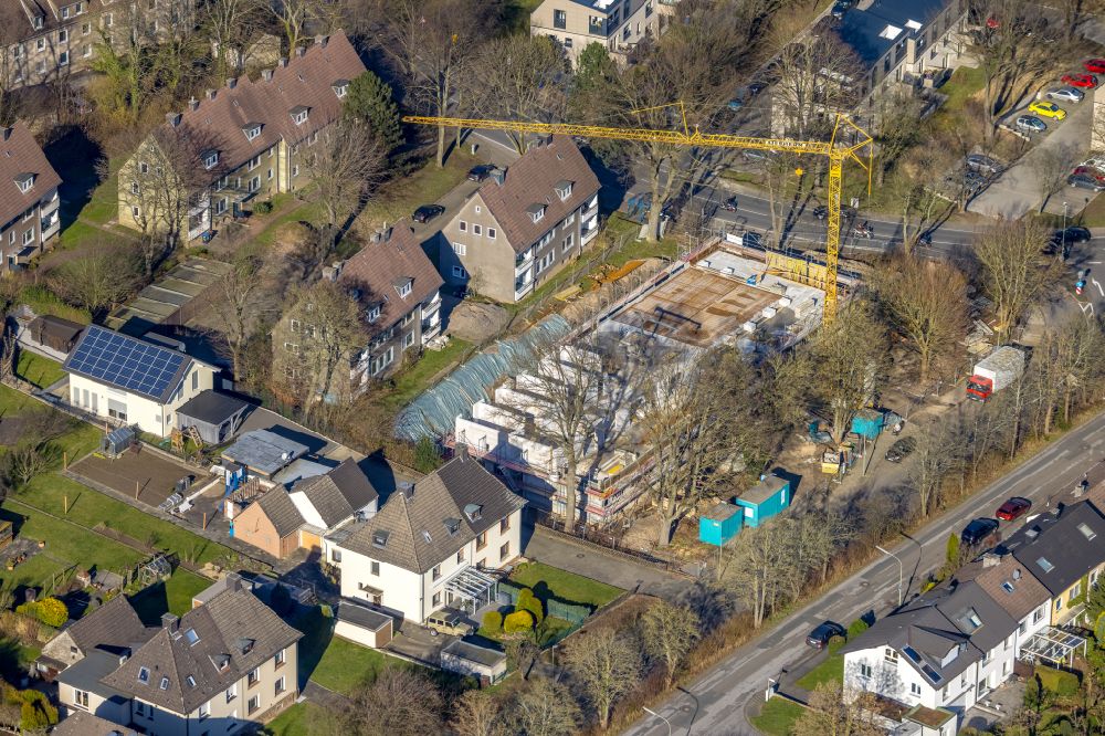 Luftbild Niederwenigern - Baustelle zum Neubau eines Wohnhauses in Niederwenigern im Bundesland Nordrhein-Westfalen, Deutschland