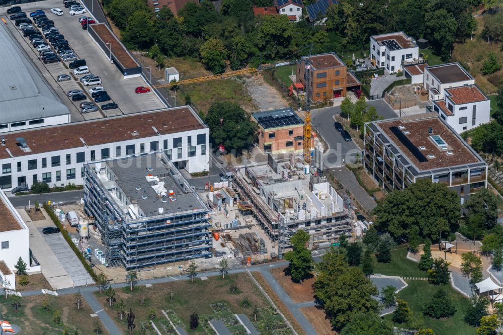 Luftbild Würzburg - Baustelle zum Neubau eines Wohnhauses im Ortsteil Frauenland in Würzburg im Bundesland Bayern, Deutschland