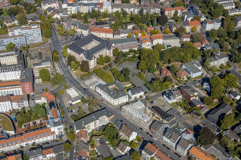 Luftaufnahme Hamm - Baustelle zum Neubau eines Wohnhauses im Ortsteil Heessen in Hamm im Bundesland Nordrhein-Westfalen, Deutschland