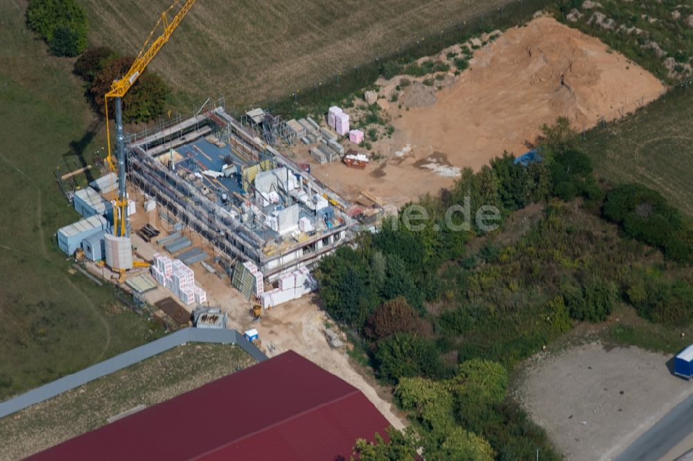 Luftbild Schwabach - Baustelle zum Neubau eines Wohnhauses im Ortsteil Igelsdorf in Schwabach im Bundesland Bayern, Deutschland