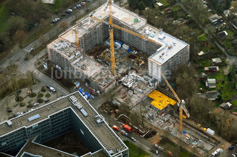 Luftbild Hamburg - Baustelle zum Neubau eines Wohnhauses im Ortsteil Tonndorf in Hamburg, Deutschland