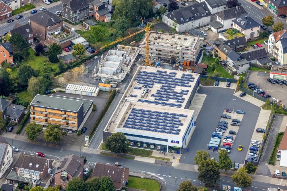 Luftbild Hamm - Baustelle zum Neubau eines Wohnhauses des Projekts Heessener Gärten Kleine Amtsstraße in Hamm im Bundesland Nordrhein-Westfalen, Deutschland
