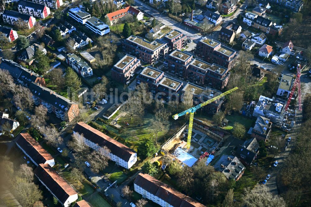 Luftaufnahme Hamburg - Baustelle zum Neubau eines Wohnhauses des Projekts Parkside2 am Willinks Park in Hamburg, Deutschland
