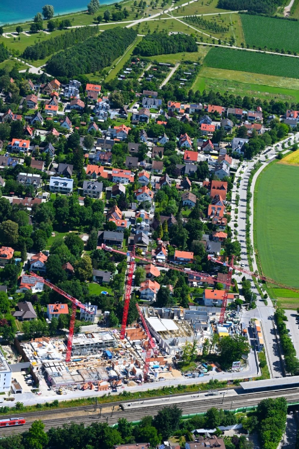 Luftbild Haar - Baustelle zum Neubau eines Wohnhauses Schneiderhof im Ortsteil Gronsdorf in Haar im Bundesland Bayern, Deutschland
