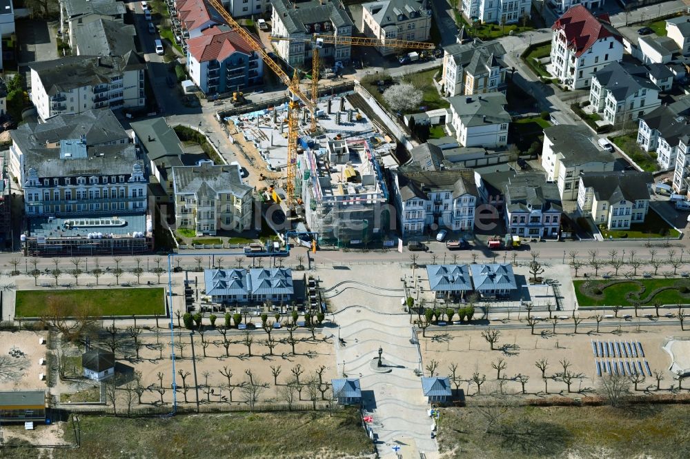 Seebad Ahlbeck von oben - Baustelle zum Neubau eines Wohnhauses Strandterrasse in Seebad Ahlbeck im Bundesland Mecklenburg-Vorpommern, Deutschland