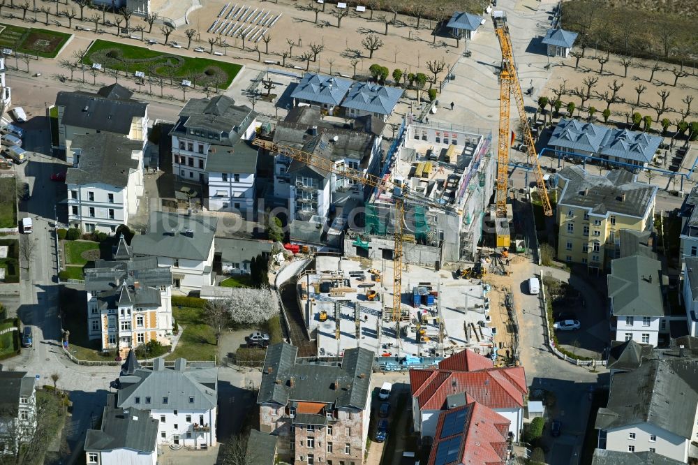 Luftbild Seebad Ahlbeck - Baustelle zum Neubau eines Wohnhauses Strandterrasse in Seebad Ahlbeck im Bundesland Mecklenburg-Vorpommern, Deutschland