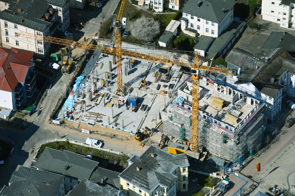 Luftbild Seebad Ahlbeck - Baustelle zum Neubau eines Wohnhauses Strandterrasse in Seebad Ahlbeck im Bundesland Mecklenburg-Vorpommern, Deutschland