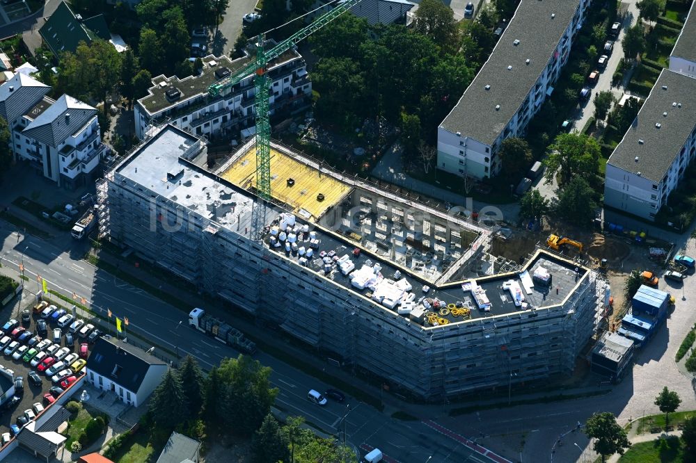 Luftbild Teltow - Baustelle zum Neubau eines Wohnhauses in Teltow im Bundesland Brandenburg, Deutschland