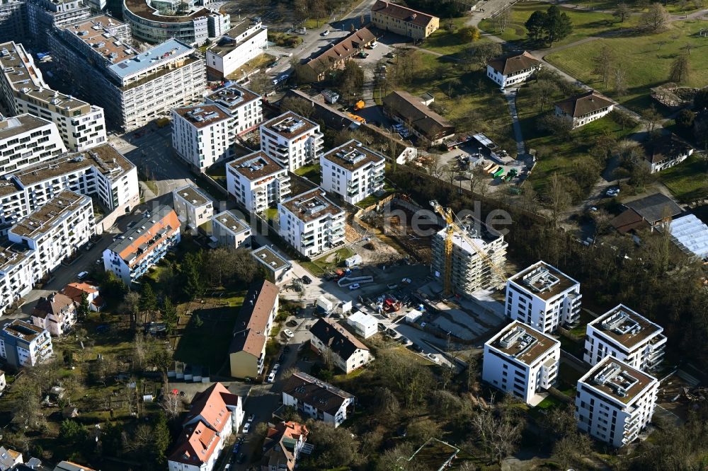 Stuttgart von oben - Baustelle zum Neubau eines Wohnhauses am Theodorichweg in Stuttgart im Bundesland Baden-Württemberg, Deutschland