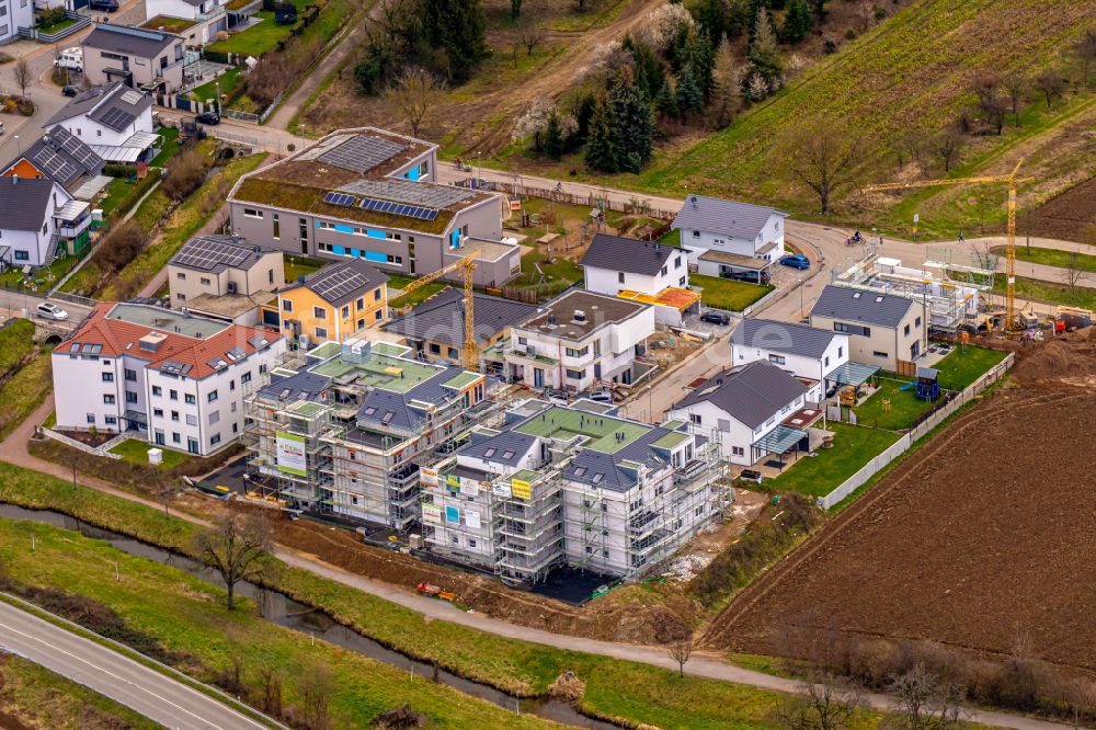 Luftbild Ettenheim - Baustelle zum Neubau eines Wohnhauses an der Undizstraße in Ettenheim im Bundesland Baden-Württemberg, Deutschland