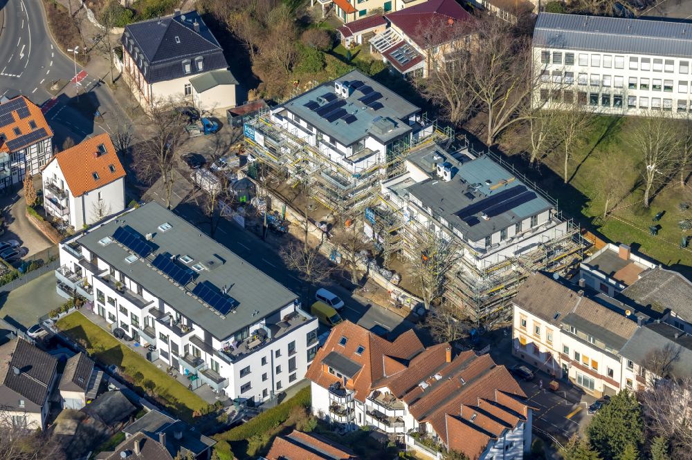 Luftbild Unna - Baustelle zum Neubau eines Wohnhauses in Unna im Bundesland Nordrhein-Westfalen, Deutschland