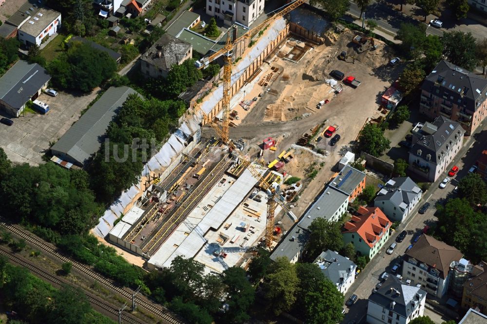 Luftbild Dresden - Baustelle zum Neubau eines Wohnhauses Urban Village Dresden in Dresden im Bundesland Sachsen, Deutschland