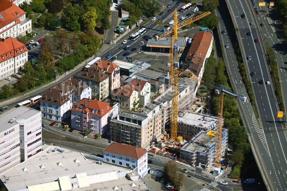 Luftbild Würzburg - Baustelle zum Neubau eines Wohnhauses an der Urlaubstraße in Würzburg im Bundesland Bayern, Deutschland