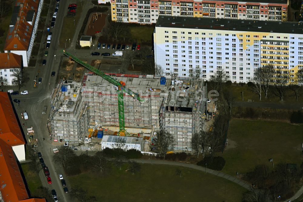 Luftaufnahme Berlin - Baustelle zum Neubau eines Wohnhauses an der Vesaliusstraße in Berlin, Deutschland