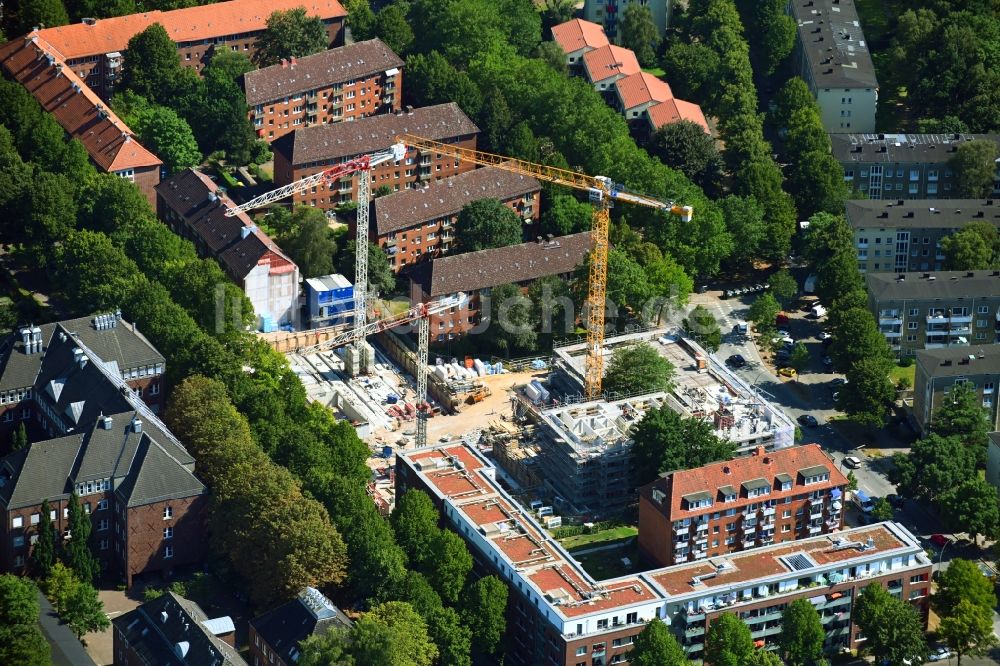 Luftbild Hamburg - Baustelle zum Neubau eines Wohnhauses am Vierländer Damm in Hamburg, Deutschland