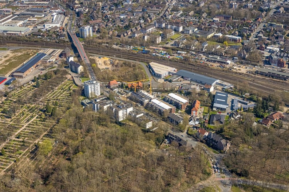 Luftbild Wesel - Baustelle zum Neubau eines Wohnhauses in Wesel im Bundesland Nordrhein-Westfalen, Deutschland