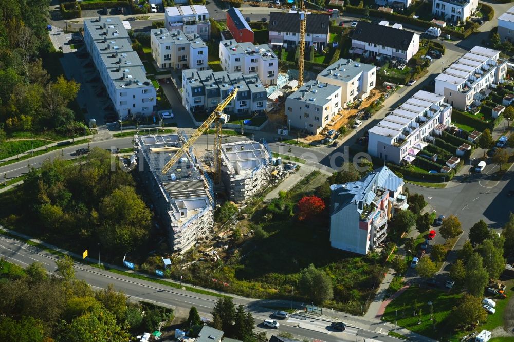 Teltow von oben - Baustelle zum Neubau eines Wohnhauses Whitehorse-Straße Ecke Kingston Straße in Teltow im Bundesland Brandenburg, Deutschland