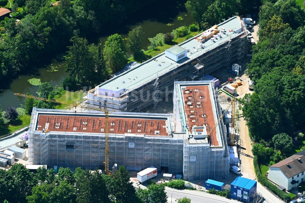 Olching aus der Vogelperspektive: Baustelle zum Neubau eines Wohnhauses WohnGUT Olching in Olching im Bundesland Bayern, Deutschland