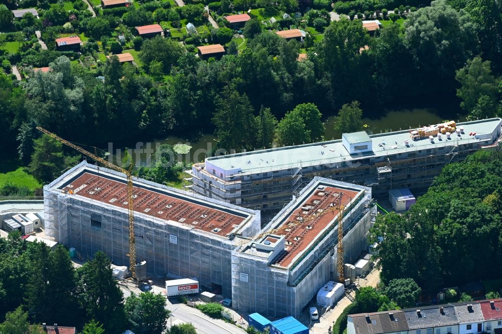 Luftbild Olching - Baustelle zum Neubau eines Wohnhauses WohnGUT Olching in Olching im Bundesland Bayern, Deutschland