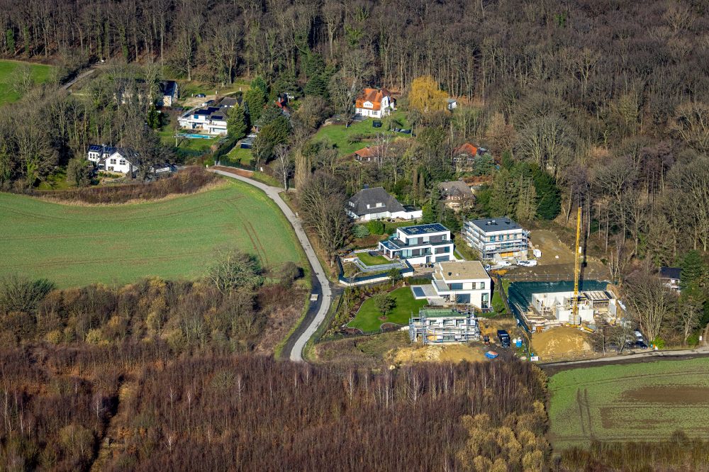Lünen von oben - Baustelle zum Neubau von Wohnhäusern in Lünen im Bundesland Nordrhein-Westfalen, Deutschland
