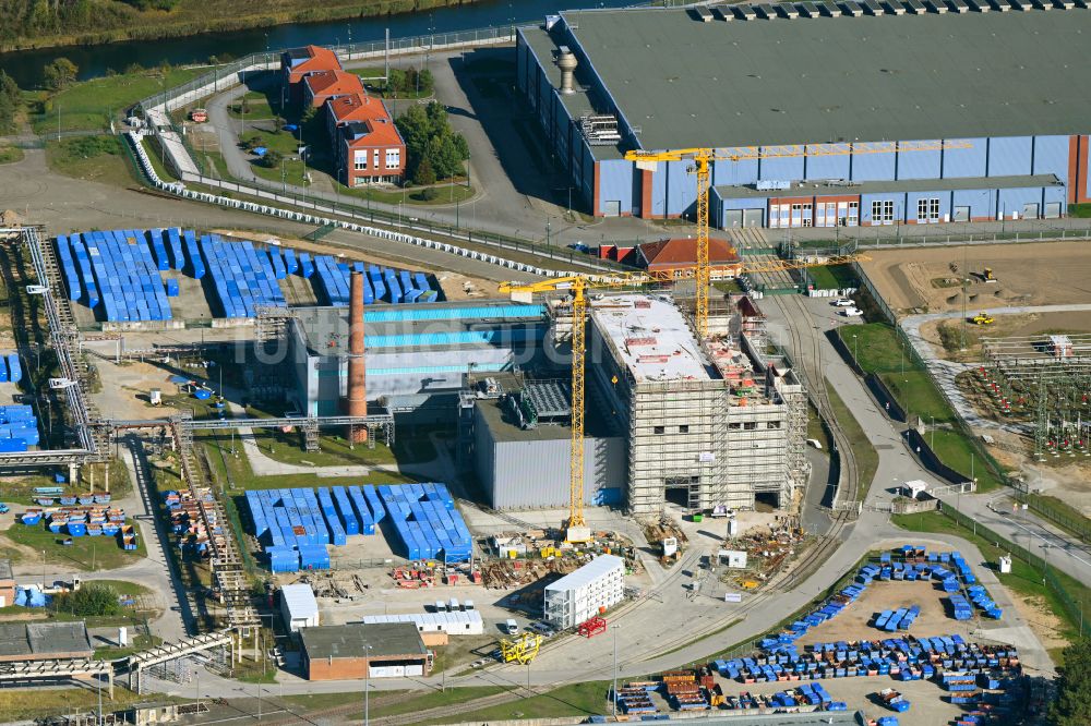 Luftbild Rubenow - Baustelle zum Neubau einer Zerlegehalle in Rubenow im Bundesland Mecklenburg-Vorpommern, Deutschland