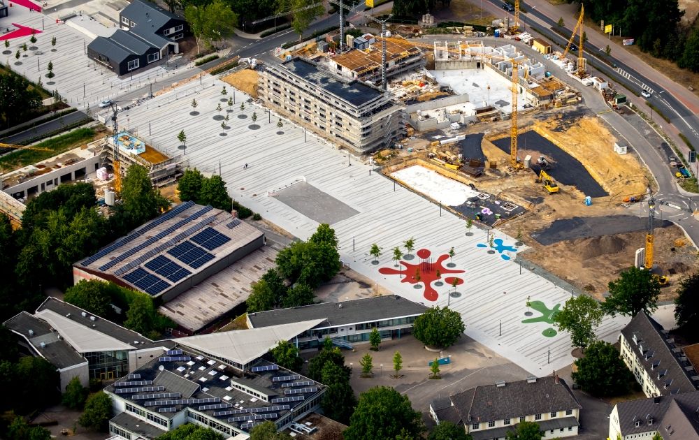 Luftbild Selm - Baustelle zum Neubau einer Zweifachturnhalle in Selm im Bundesland Nordrhein-Westfalen, Deutschland