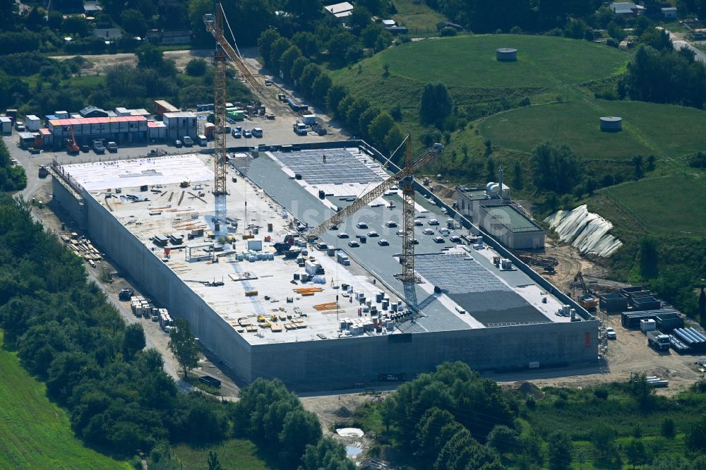 Luftaufnahme Lindenberg - Baustelle zum Neubau Zwischenpumpwerk ZPW in Lindenberg im Bundesland Brandenburg, Deutschland
