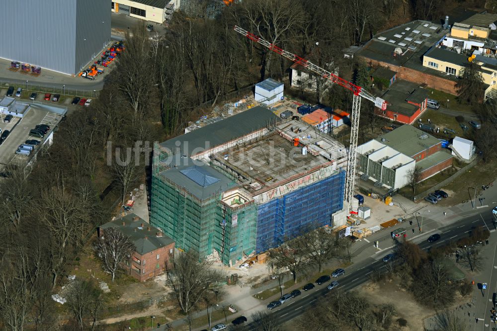 Luftbild Berlin - Baustelle zum Umbau des Abspannwerk Uklei im Ortsteil Spandau in Berlin, Deutschland