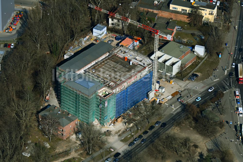 Berlin von oben - Baustelle zum Umbau des Abspannwerk Uklei im Ortsteil Spandau in Berlin, Deutschland