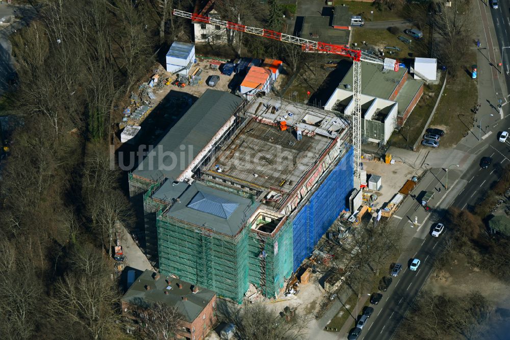 Luftbild Berlin - Baustelle zum Umbau des Abspannwerk Uklei im Ortsteil Spandau in Berlin, Deutschland
