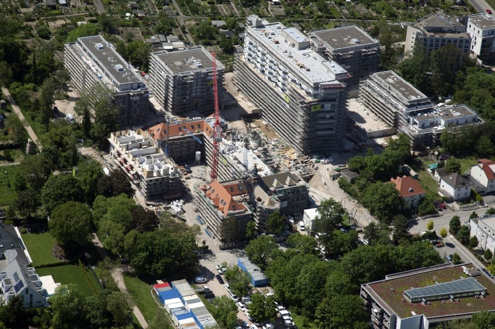 Luftbild Mainz - Baustelle zum Umbau des ehemaligen Hildgardis Krankenhauses zum Wohnquartier Hildegardis in Mainz im Bundesland Rheinland-Pfalz, Deutschland