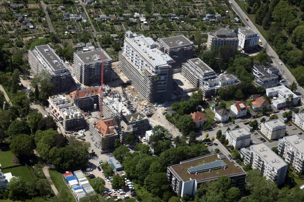 Luftaufnahme Mainz - Baustelle zum Umbau des ehemaligen Hildgardis Krankenhauses zum Wohnquartier Hildegardis in Mainz im Bundesland Rheinland-Pfalz, Deutschland