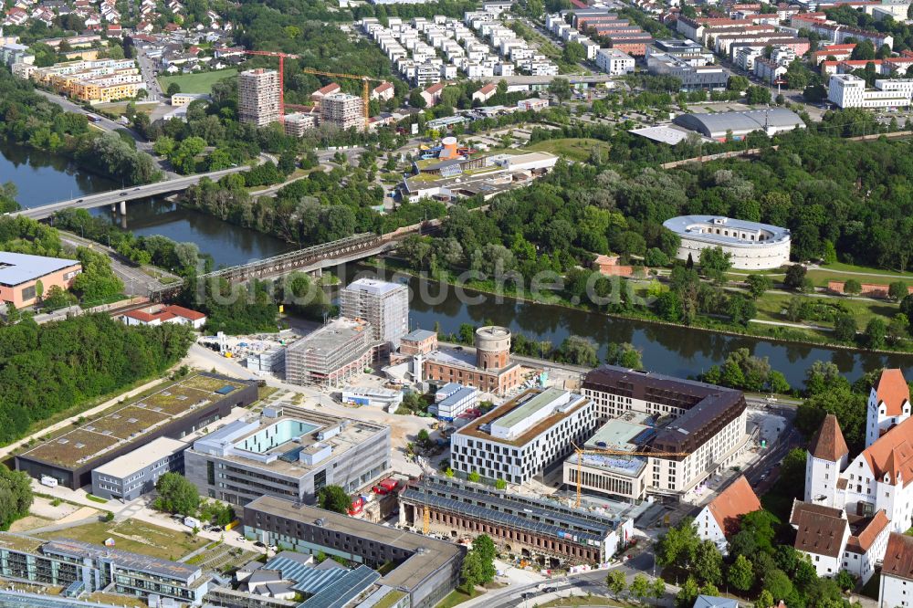 Ingolstadt von oben - Baustelle zum Umbau des Kavalier Dalwigk in Ingolstadt im Bundesland Bayern, Deutschland