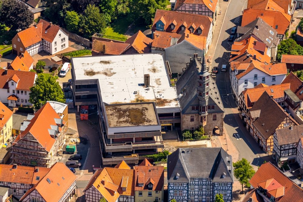 Luftaufnahme Korbach - Baustelle zum Umbau des Rathaus Korbach in Korbach im Bundesland Hessen, Deutschland