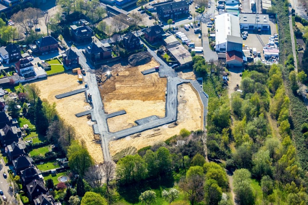 Luftbild Oberhausen - Baustelle zum Umbau am Solbad Vonderort in Oberhausen im Bundesland Nordrhein-Westfalen, Deutschland