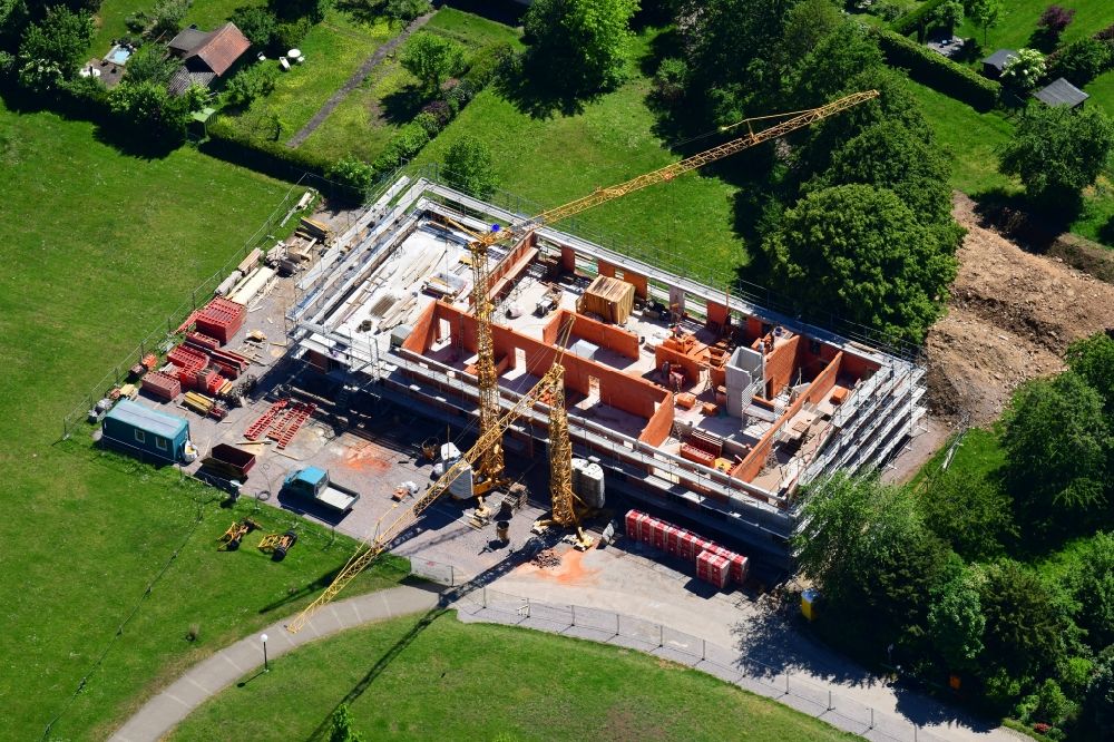 Luftbild Bad Säckingen - Baustelle zur Errichtung eines KITA- Kindergarten in Bad Säckingen im Bundesland Baden-Württemberg, Deutschland