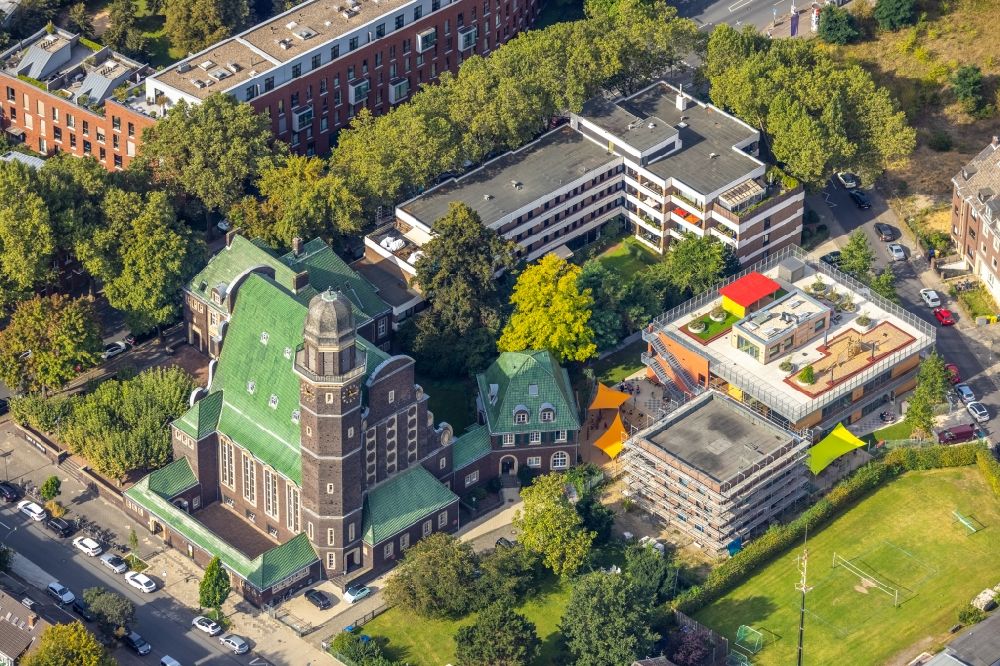 Luftbild Düsseldorf - Baustelle zur Errichtung eines KITA- Kindergarten in Düsseldorf im Bundesland Nordrhein-Westfalen, Deutschland