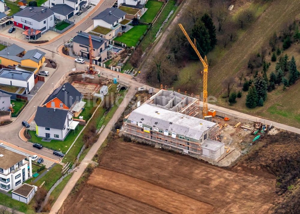 Ettenheim aus der Vogelperspektive: Baustelle zur Errichtung eines KITA- Kindergarten in Ettenheim im Bundesland Baden-Württemberg, Deutschland