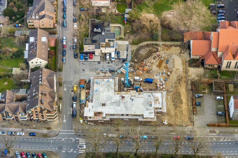 Luftbild Gladbeck - Baustelle zur Errichtung eines KITA- Kindergarten in Gladbeck im Bundesland Nordrhein-Westfalen, Deutschland