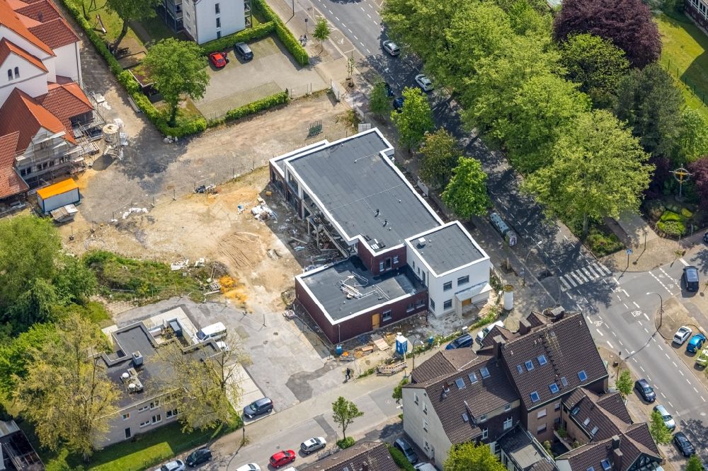 Luftaufnahme Gladbeck - Baustelle zur Errichtung eines KITA- Kindergarten in Gladbeck im Bundesland Nordrhein-Westfalen, Deutschland
