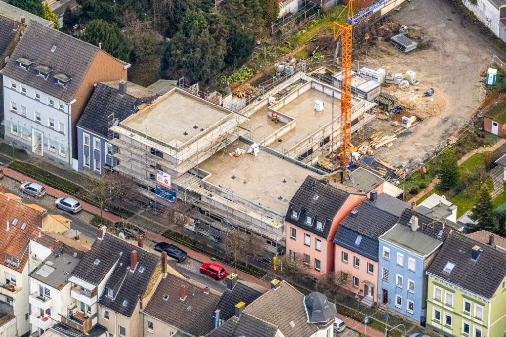 Luftbild Hamm - Baustelle zur Errichtung eines KITA- Kindergarten in Hamm im Bundesland Nordrhein-Westfalen, Deutschland