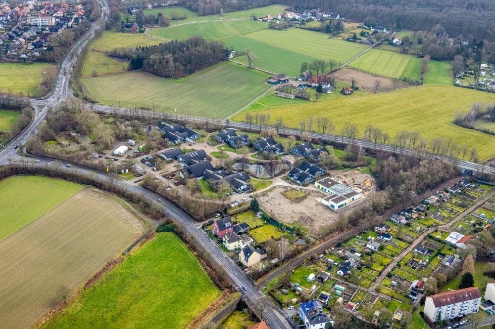 Luftaufnahme Hamm - Baustelle zur Errichtung eines KITA- Kindergarten in Hamm im Bundesland Nordrhein-Westfalen, Deutschland
