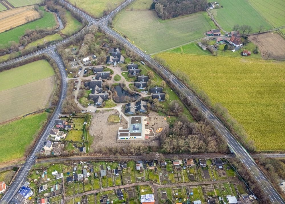 Hamm aus der Vogelperspektive: Baustelle zur Errichtung eines KITA- Kindergarten in Hamm im Bundesland Nordrhein-Westfalen, Deutschland