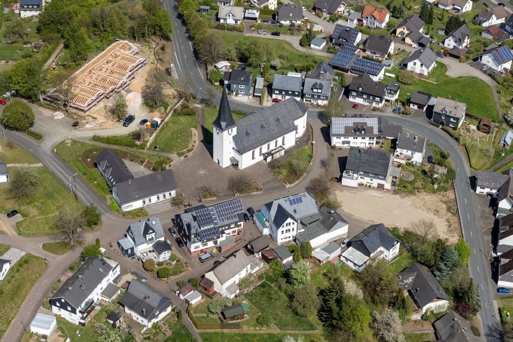 Irmgarteichen von oben - Baustelle zur Errichtung eines KITA- Kindergarten in Irmgarteichen im Bundesland Nordrhein-Westfalen, Deutschland