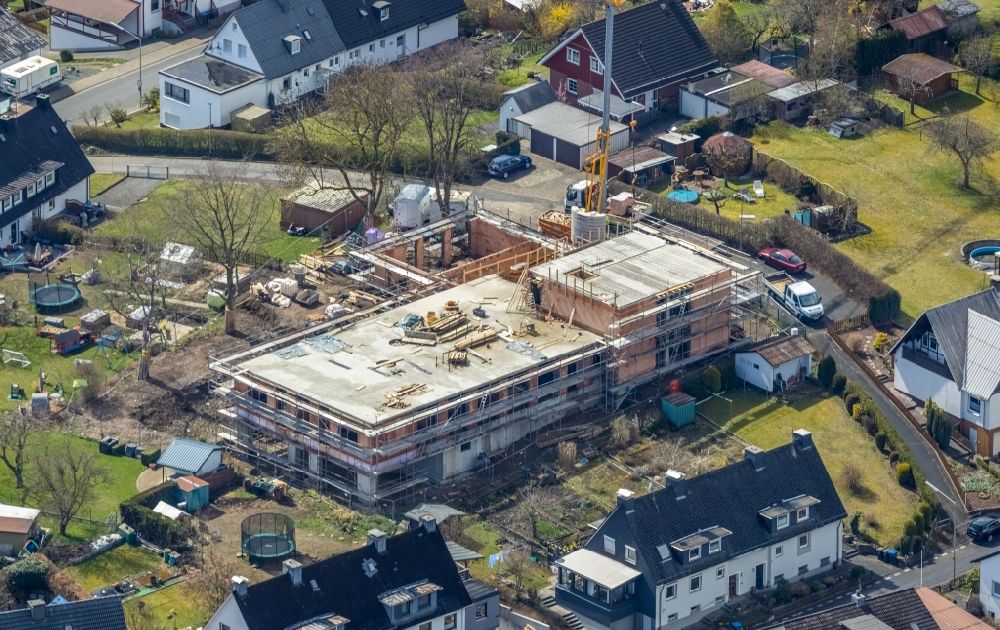 Siegen aus der Vogelperspektive: Baustelle zur Errichtung eines KITA- Kindergarten im Ortsteil Geisweid in Siegen im Bundesland Nordrhein-Westfalen, Deutschland