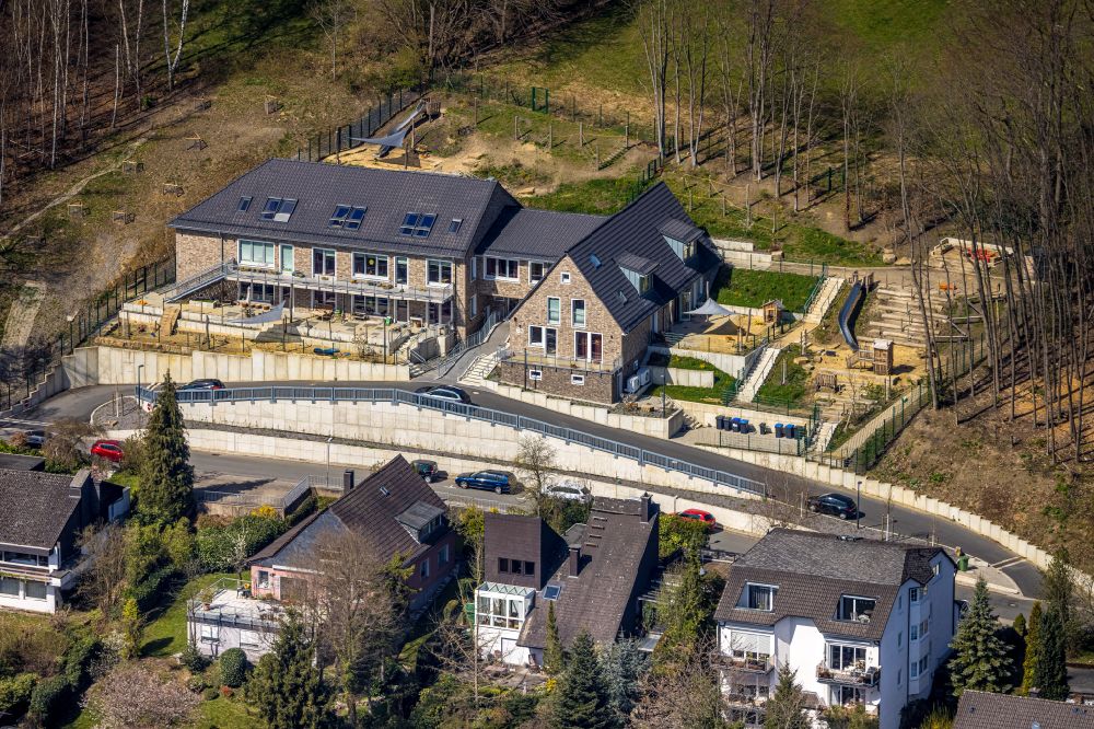 Luftbild Herdecke - Baustelle zur Errichtung eines KITA- Kindergarten im Ortsteil Westende in Herdecke im Bundesland Nordrhein-Westfalen, Deutschland