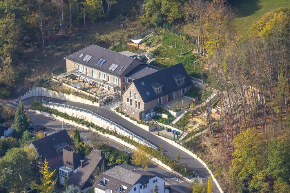 Herdecke von oben - Baustelle zur Errichtung eines KITA- Kindergarten im Ortsteil Westende in Herdecke im Bundesland Nordrhein-Westfalen, Deutschland