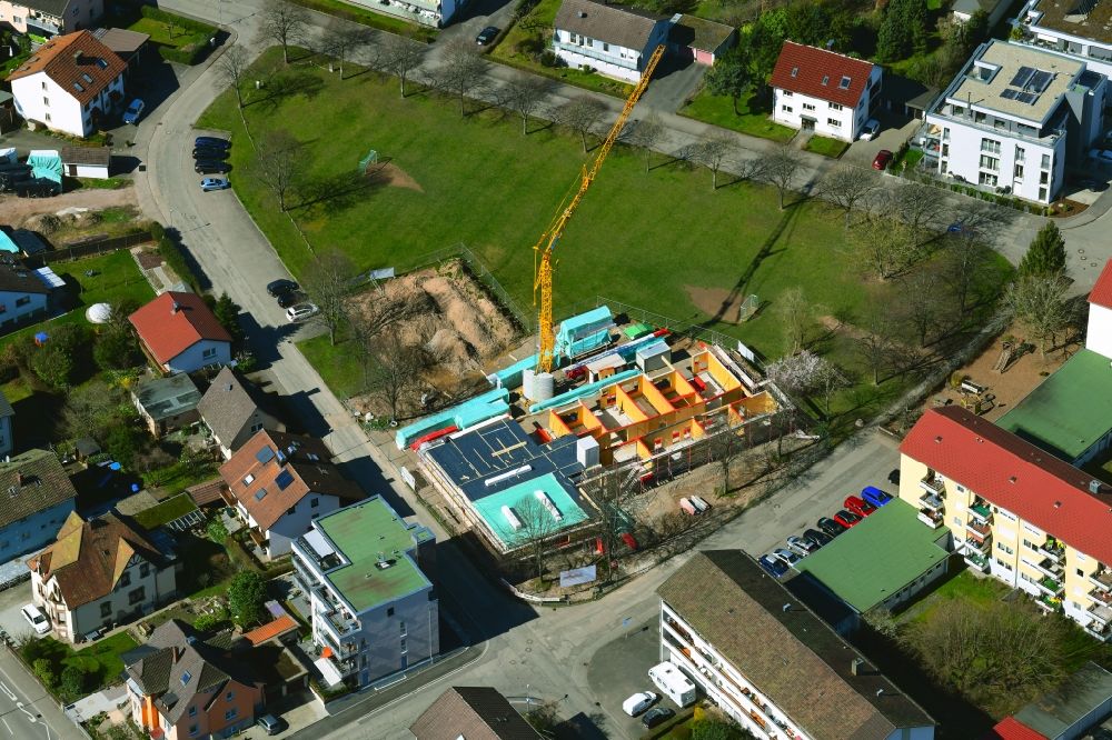 Schopfheim aus der Vogelperspektive: Baustelle zur Errichtung eines KITA- Kindergarten in Schopfheim im Bundesland Baden-Württemberg, Deutschland
