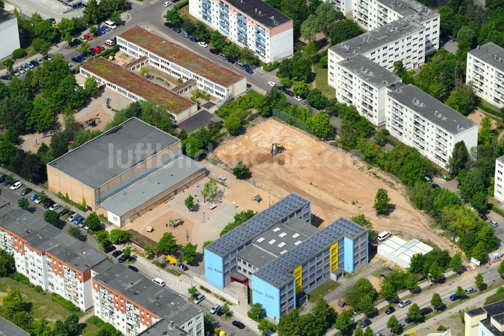Schwerin von oben - Baustelle zur Errichtung eines KITA- Kindergarten in Schwerin im Bundesland Mecklenburg-Vorpommern, Deutschland